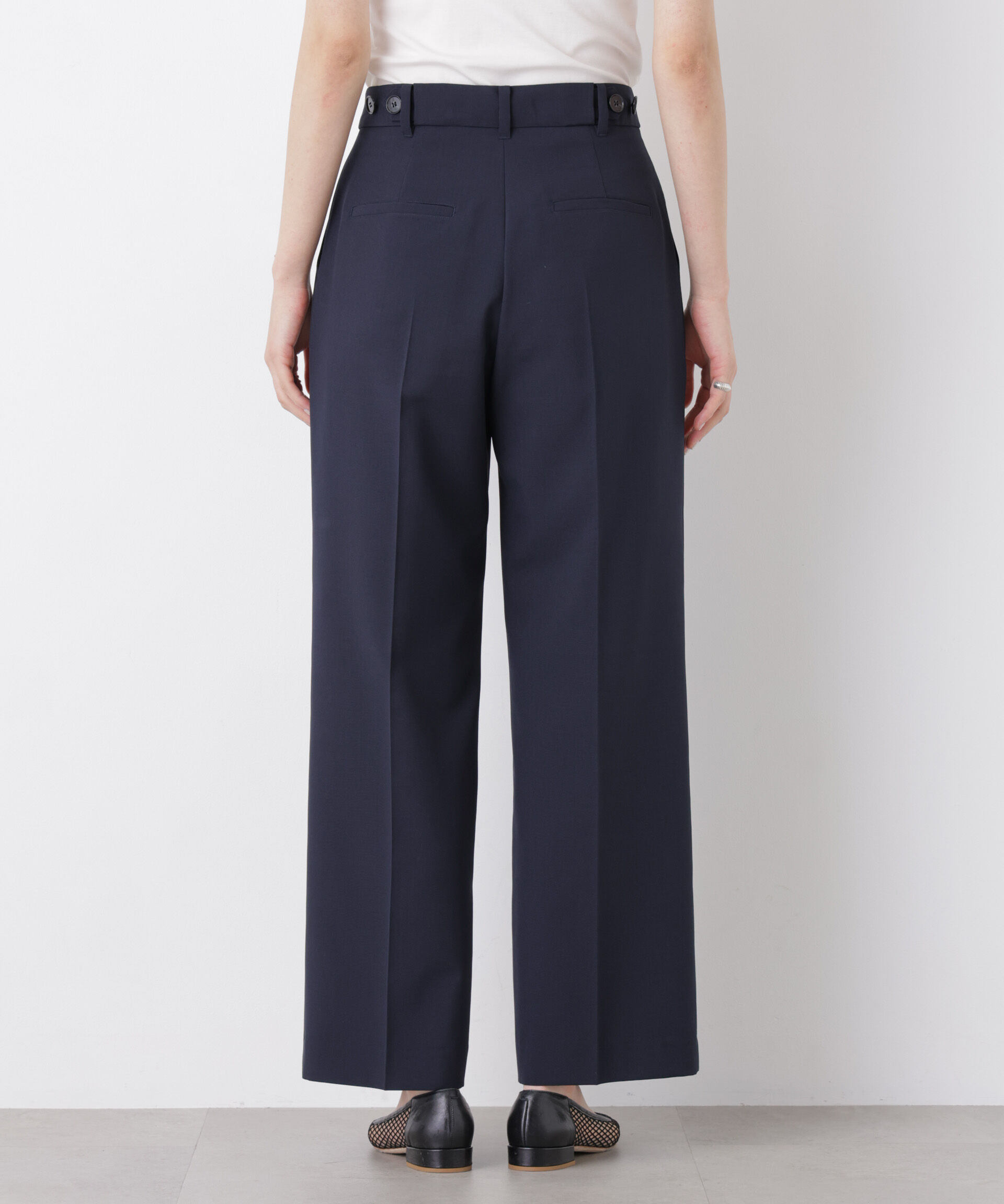 nano･universe「ライトファンクションタックセミワイドパンツ(セットアップ可)」|チノ|