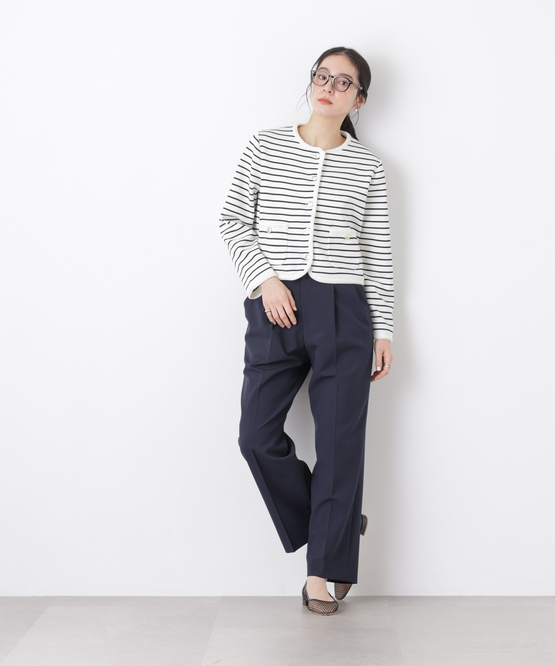 nano･universe「ライトファンクションタックセミワイドパンツ(セットアップ可)」|チノ|