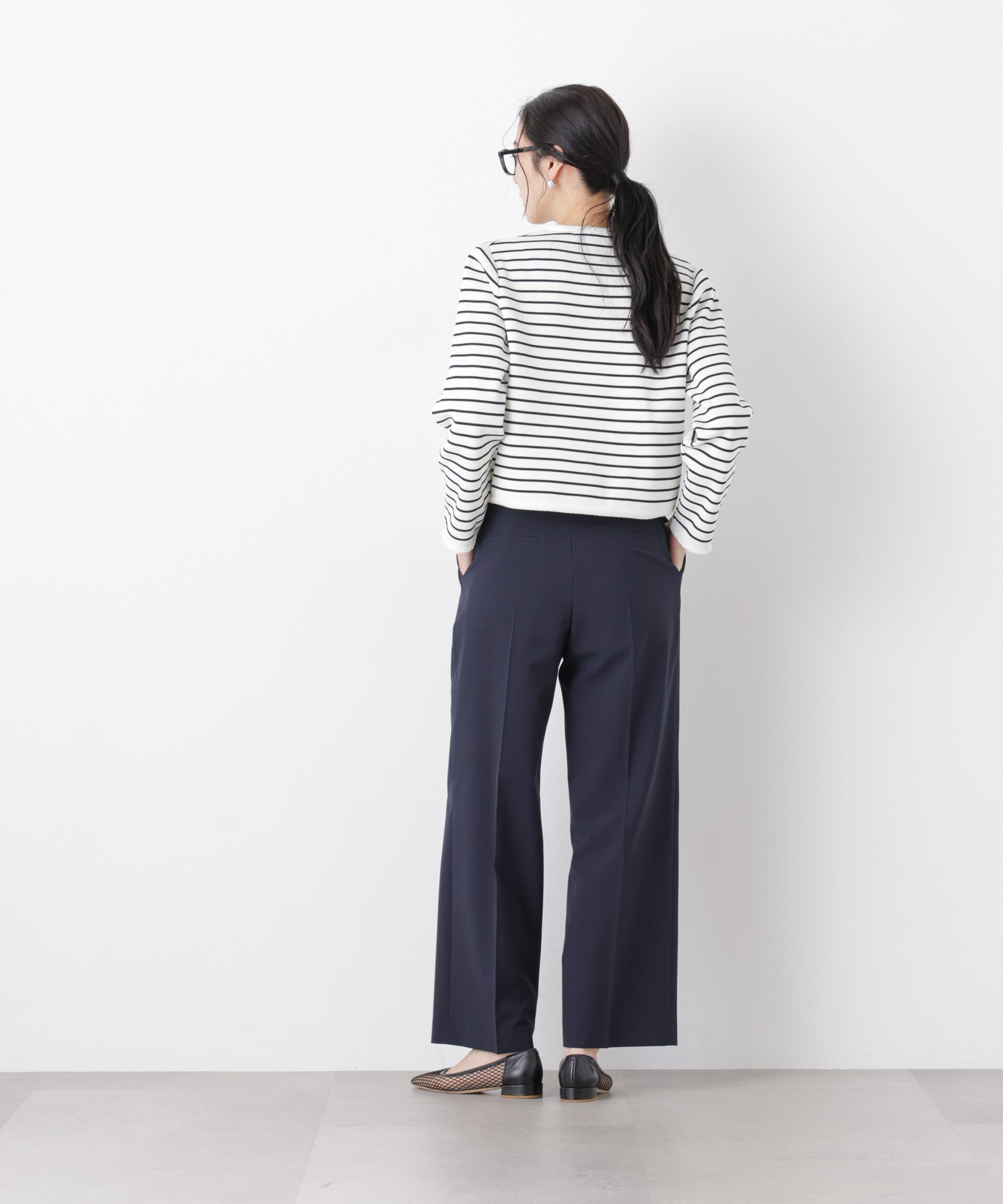 nano･universe「ライトファンクションタックセミワイドパンツ(セットアップ可)」|チノ|