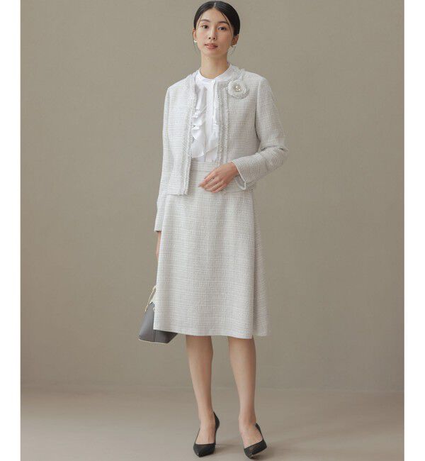 組曲「【KUMIKYOKU NAVY】ラメループモールツイード ジャケット」|ノーカラージャケット|