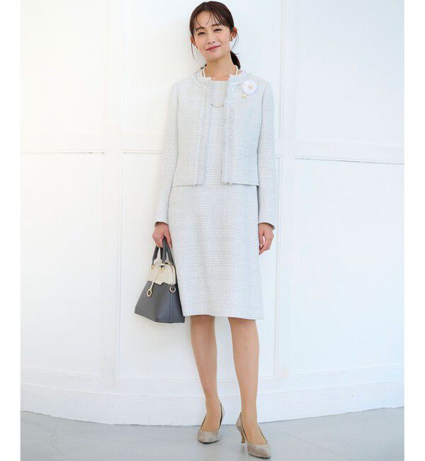 組曲「【KUMIKYOKU NAVY】ラメループモールツイード ジャケット」|ノーカラージャケット|