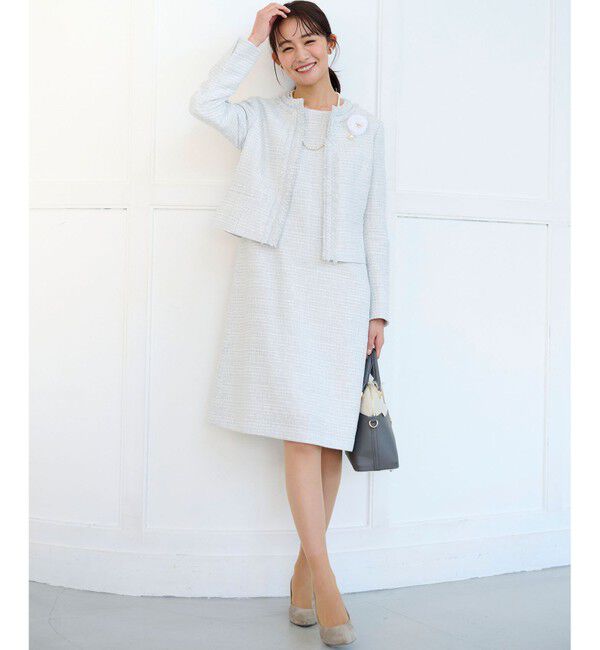 組曲「【KUMIKYOKU NAVY】ラメループモールツイード ジャケット」|ノーカラージャケット|