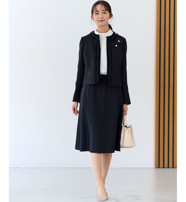 組曲「【KUMIKYOKU NAVY】ラメループモールツイード ジャケット」|ノーカラージャケット|