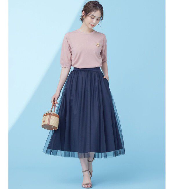 組曲「【WEB限定・2SET】シャイニーラメニット&times;チュールスカート」|スーツ|