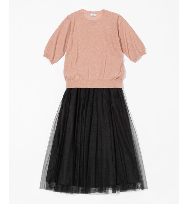 組曲「【WEB限定・2SET】シャイニーラメニット&times;チュールスカート」|スーツ|