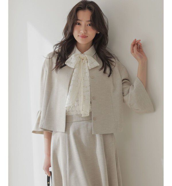 組曲「【WEB限定】ライトリネンライクノーカラー ジャケット」|ノーカラージャケット|
