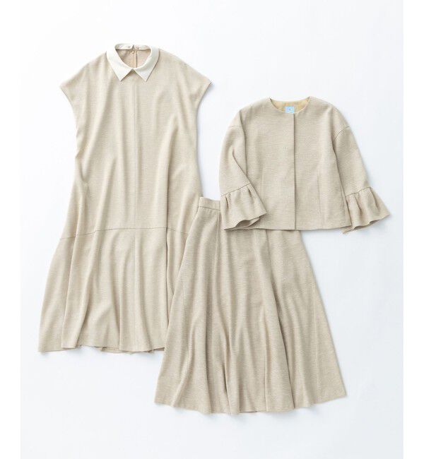 組曲「【WEB限定】ライトリネンライクノーカラー ジャケット」|ノーカラージャケット|