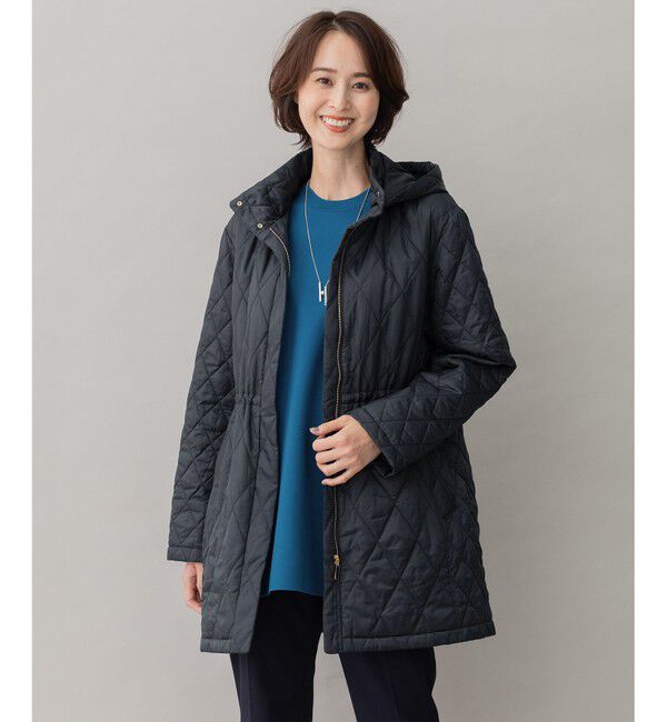 自由区「【洗える】ブライトキルト フード付きコート」|ミリタリー・モッズコート|ネイビー系