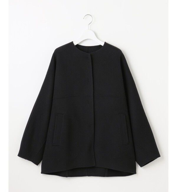 自由区「【SHIHOさん着用】ウールリバーノーカラー コート」|ノーカラーコート|