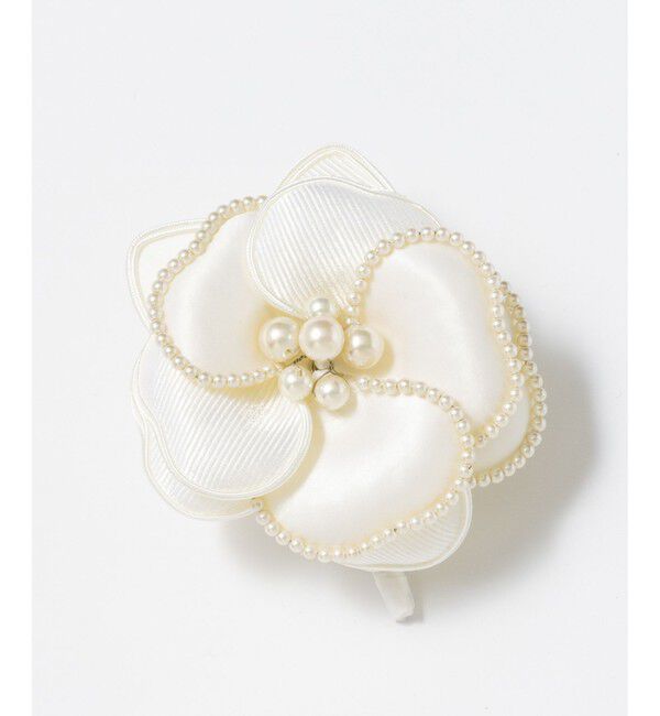 23区「パールトリミング コサージュ」|ブローチ・コサージュ|アイボリー系
