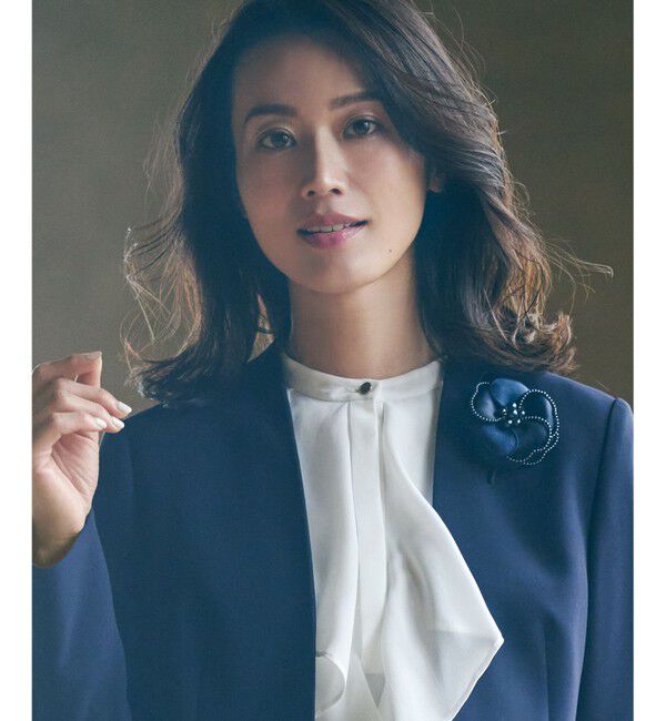 23区「パールトリミング コサージュ」|ブローチ・コサージュ|ネイビー系