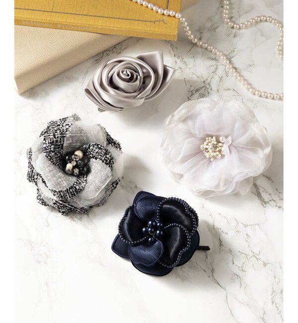 23区「パールトリミング コサージュ」|ブローチ・コサージュ|