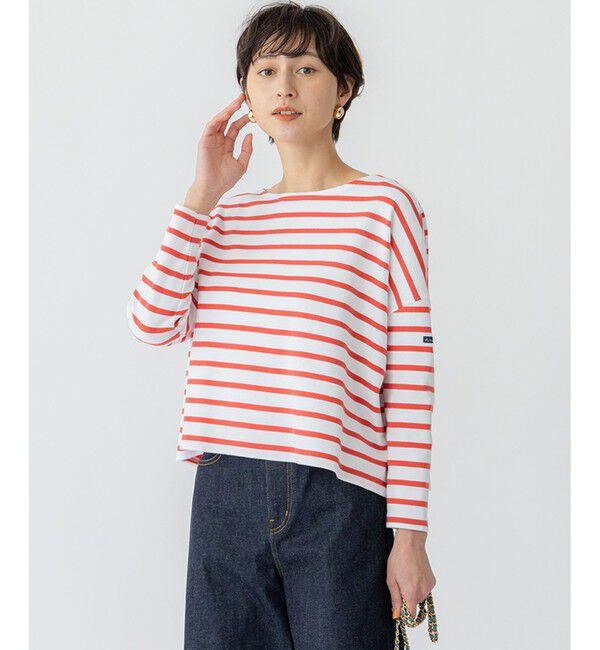 23区「【洗える】Armor-lux スムース クロップド  ボーダー カットソー」|Tシャツ・カットソー|オフ&times;トマト