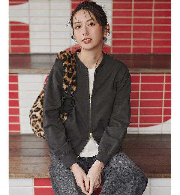 23区「【WEB＆一部店舗限定】クリアコットンテリー ダブルジップ ブルゾン」|ブルゾン・スタジャン|グレー系