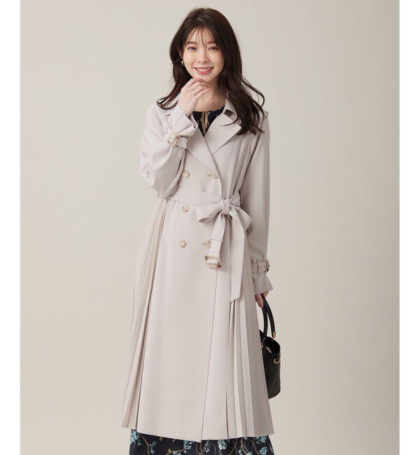 any SiS「【UVカット・花粉ガード】プリーツデザイントレンチ コート」|トレンチコート|アイボリー