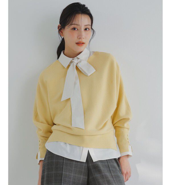 ANY SIS「CICA加工 ビューティドルマン ニット」|ニット・セーター|イエロー