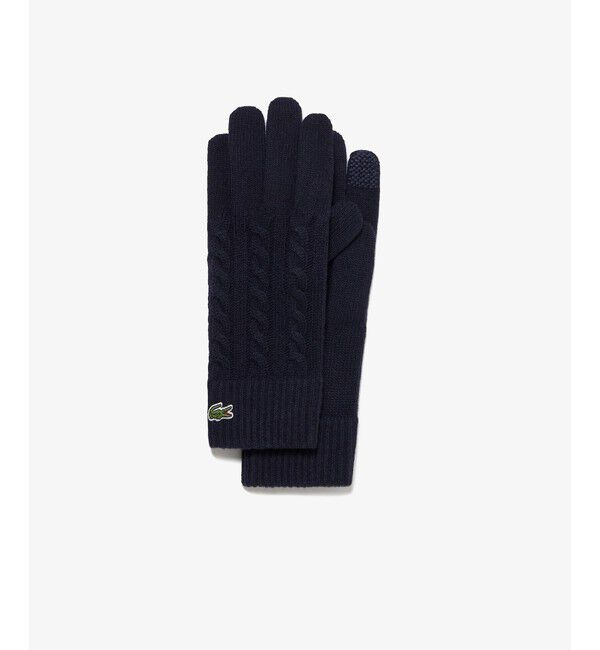 LACOSTE「ケーブルニットグローブ」|手袋|
