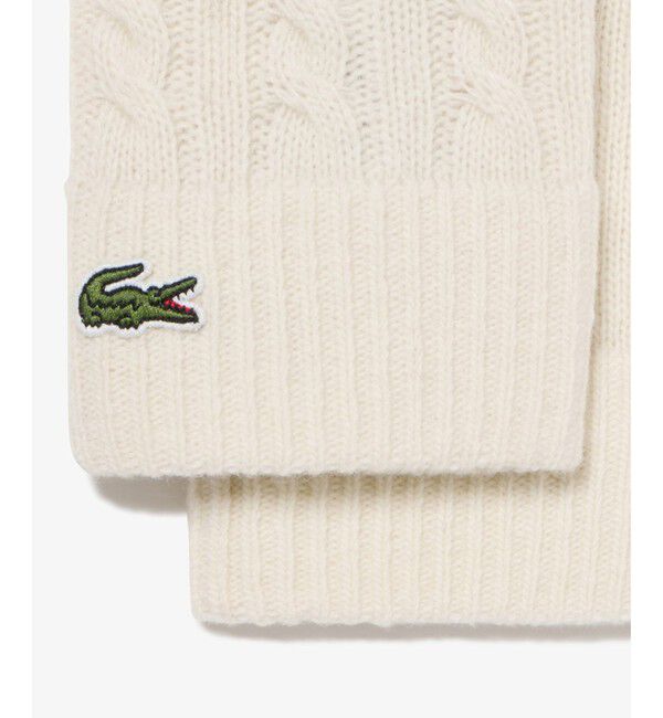 LACOSTE「ケーブルニットグローブ」|手袋|