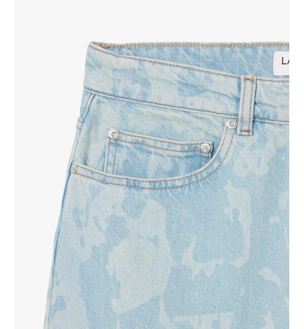 LACOSTE「オールオーバーレザープリントデニムパンツ」|デニム|