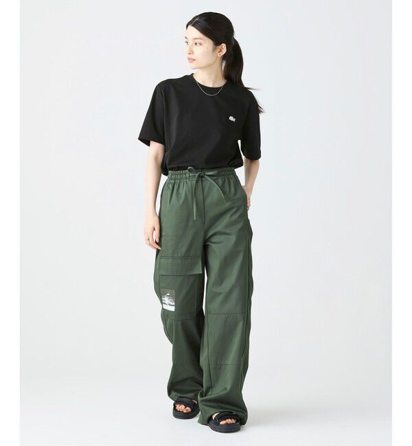 LACOSTE「アシンメトリー ワイドストレート カーゴポケットパンツ」|サルエル|