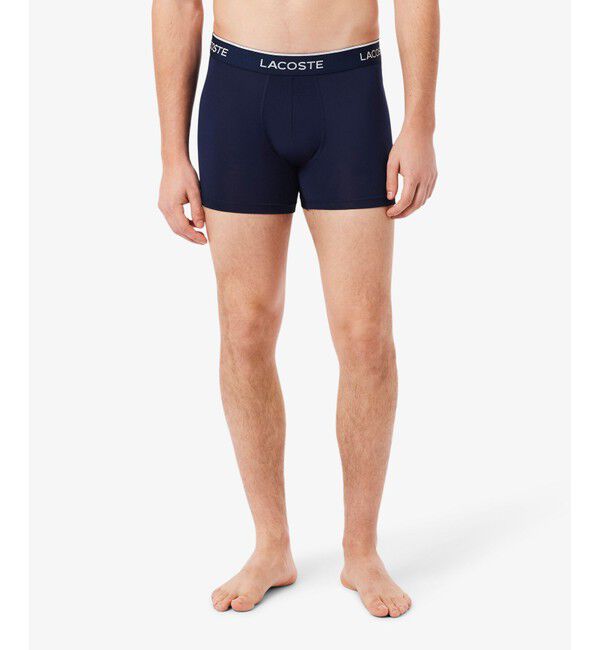 LACOSTE「3P ブランドネームロゴウエストバンドマイクロファイバートランクショーツ」|インナー|