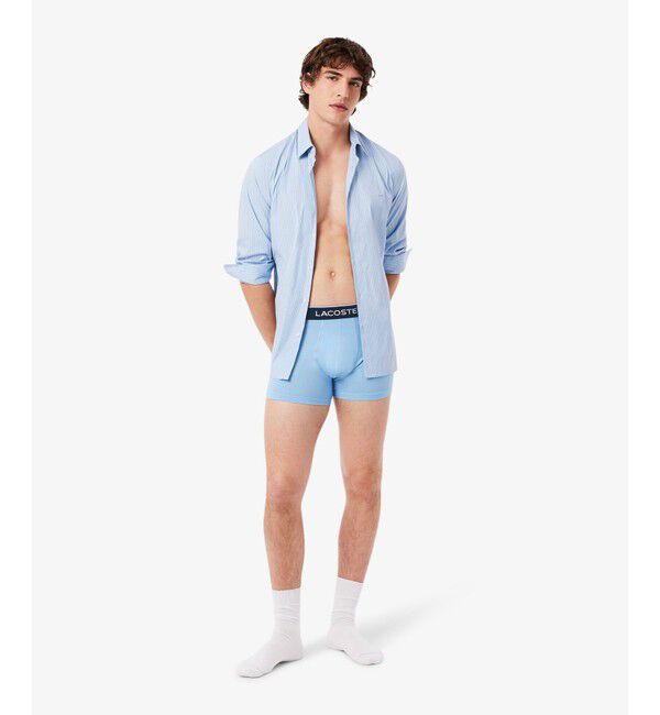 LACOSTE「3P ブランドネームロゴウエストバンドマイクロファイバートランクショーツ」|インナー|