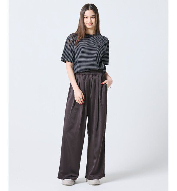 LACOSTE「オーバーサイズイージーサテンパンツ」|サルエル|