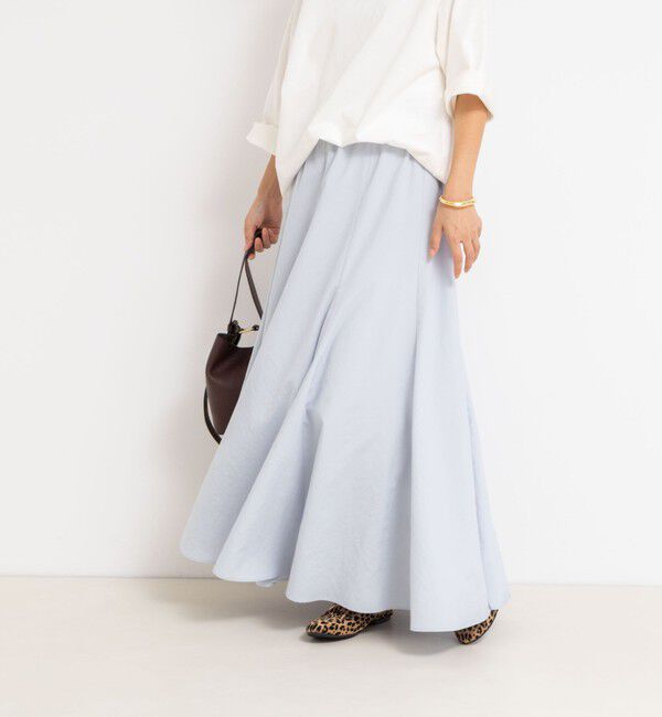 NOLLEY'S「【追加】【WEB＆一部店舗限定色あり】ウォッシャブルヴィンテージタフタマチ入りマキシスカート」|スカート|グレイッシュブルー