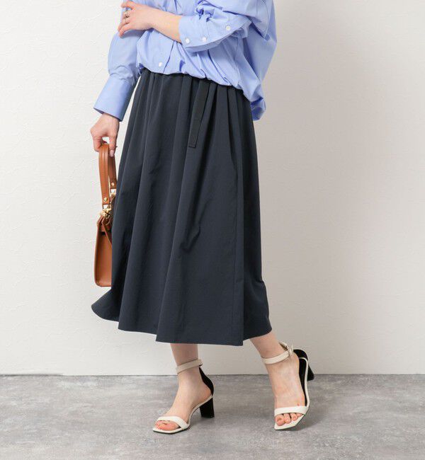 NOLLEY'S「ウォッシャブルライトウェザータック&ギャザースカート」|スカート|ネイビー