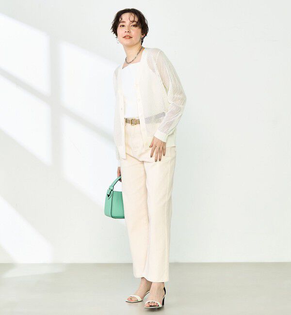 NOLLEY'S「《手洗い可能》メッシュ長袖Vネックカーディガン」|カーディガン|