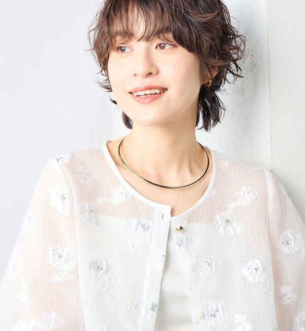 NOLLEY'S sophi「《セットアップ対応》ラメフラワージャガードブラウス」|シャツ・ブラウス|