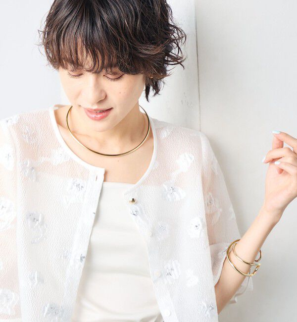 NOLLEY'S sophi「《セットアップ対応》ラメフラワージャガードブラウス」|シャツ・ブラウス|