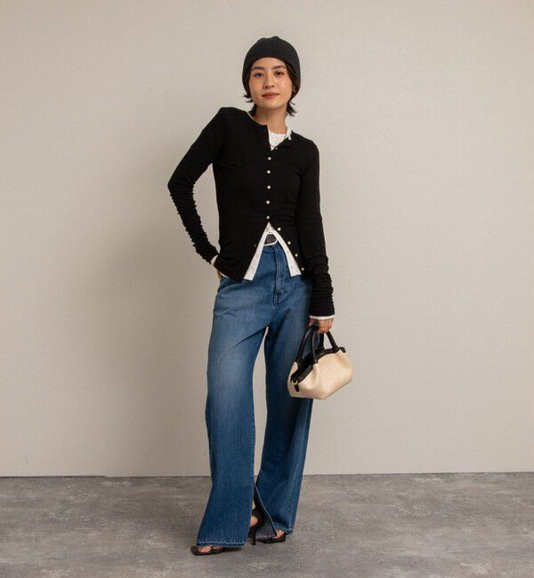 NOLLEY'S「【MAQWEL/マクウェル】リブクルーネックカーディガン」|カーディガン|