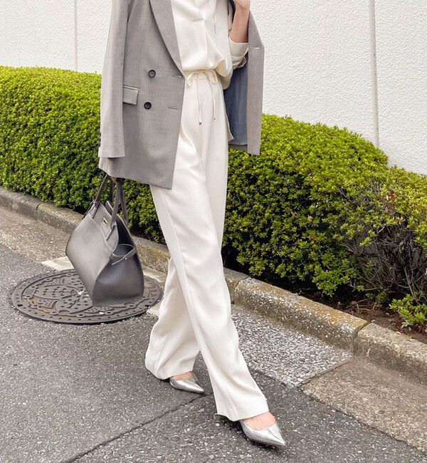 NOLLEY'S sophi「《セットアップ対応》ウォッシャブルダブルクロスサテンイージーワイドパンツ」|その他|キナリ