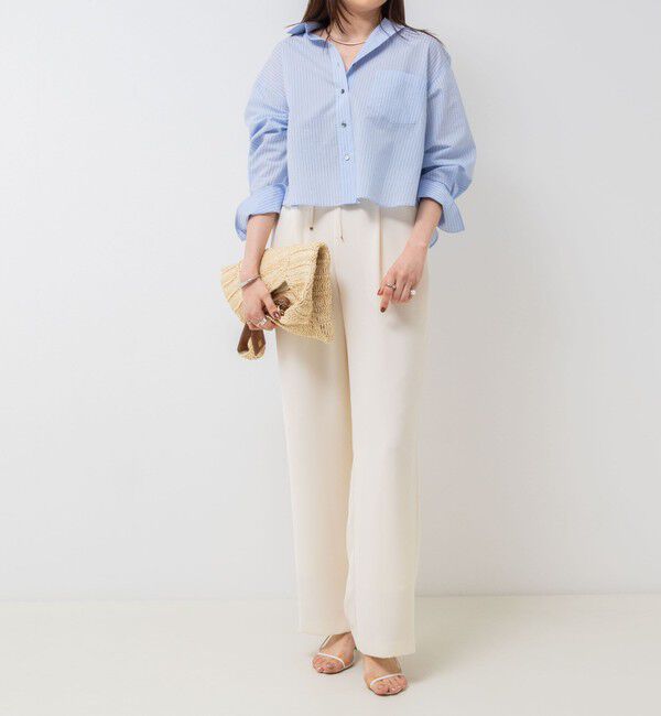 NOLLEY'S sophi「《セットアップ対応》ウォッシャブルダブルクロスサテンイージーワイドパンツ」|その他|