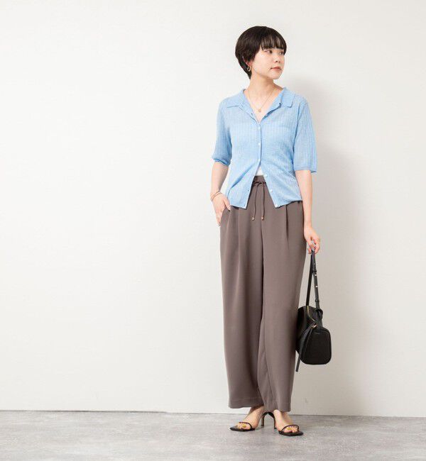 NOLLEY'S sophi「《セットアップ対応》ウォッシャブルダブルクロスサテンイージーワイドパンツ」|その他|