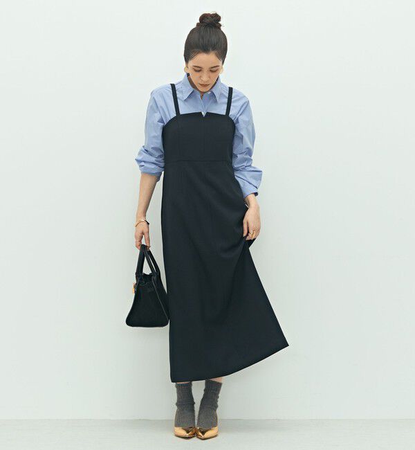 NOLLEY'S「ウォッシャブルウール調ストレッチキャミワンピース」|ワンピース|