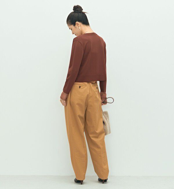 NOLLEY'S「《手洗い可能》くるみ釦シアークルーネックカーディガン」|カーディガン|