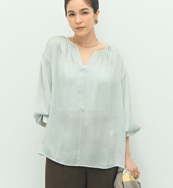 NOLLEY'S「楊柳サテン2WAYギャザーブラウス」|シャツ・ブラウス|