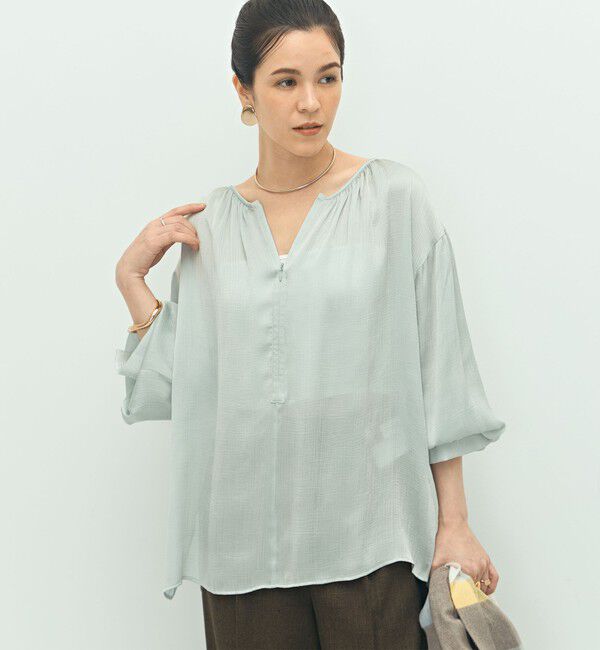 NOLLEY'S「楊柳サテン2WAYギャザーブラウス」|シャツ・ブラウス|