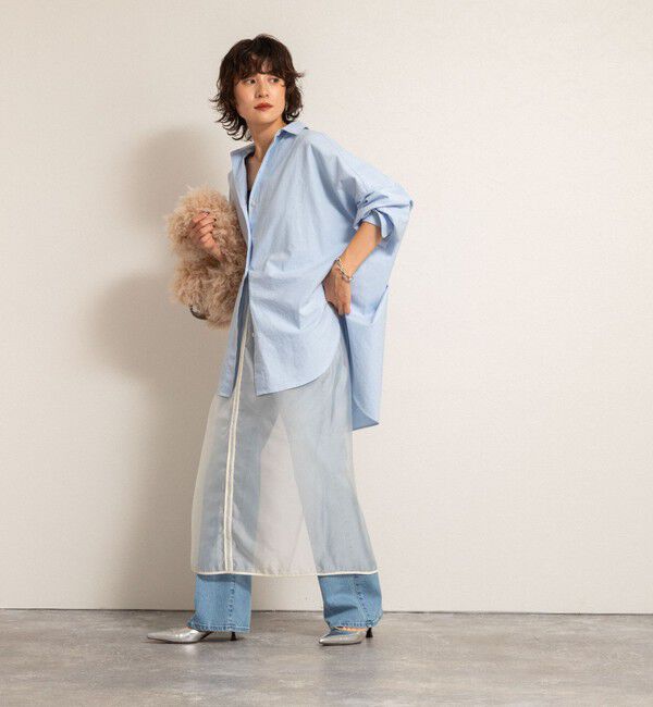 MAQWEL「【MAQWEL/マクウェル】ウォッシャブルオーガンジースカート」|タイト|