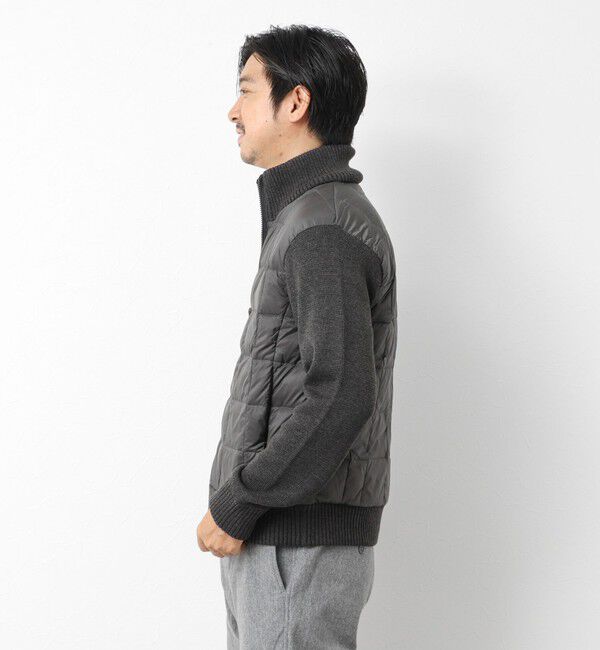 NOLLEY'S goodman「【TAION/タイオン】別注HI NECK DOWN JKT WITH SLEEVE KNIT 25AW」|ブルゾン・スタジャン|