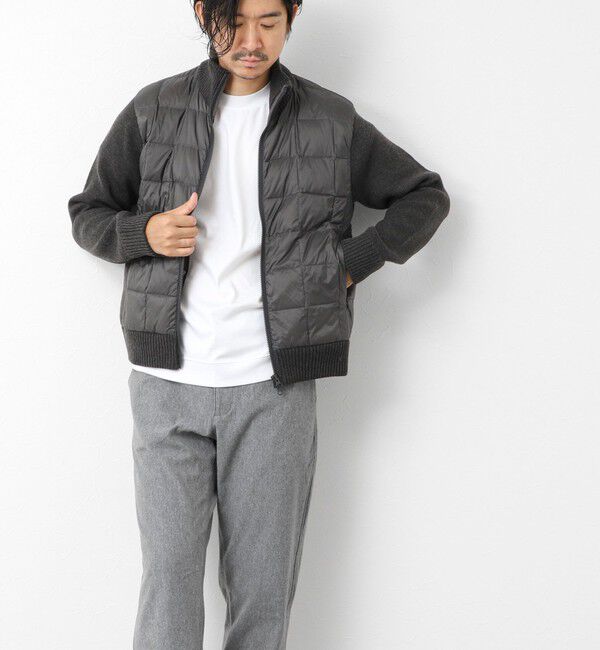 NOLLEY'S goodman「【TAION/タイオン】別注HI NECK DOWN JKT WITH SLEEVE KNIT 25AW」|ブルゾン・スタジャン|