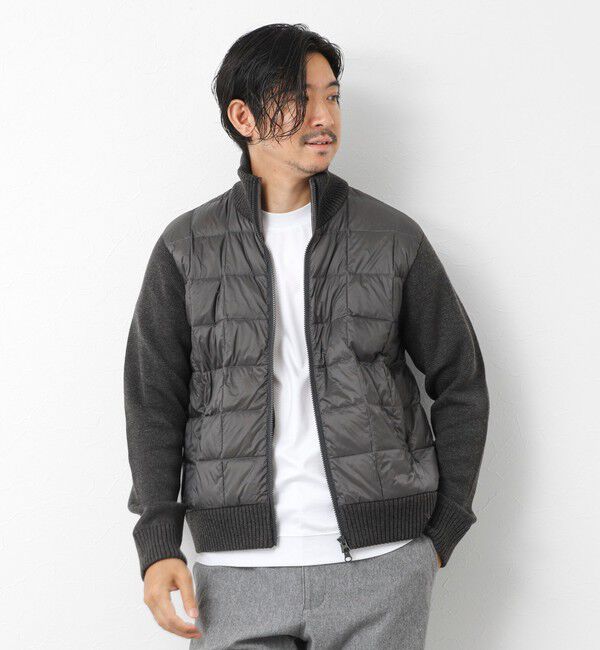 NOLLEY'S goodman「【TAION/タイオン】別注HI NECK DOWN JKT WITH SLEEVE KNIT 25AW」|ブルゾン・スタジャン|