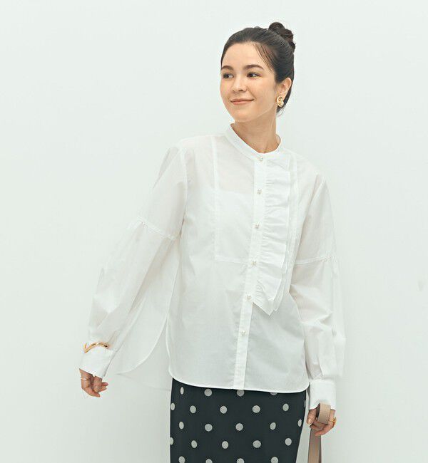NOLLEY'S「パール釦ビブヨーク4WAYフリルブラウス」|シャツ・ブラウス|