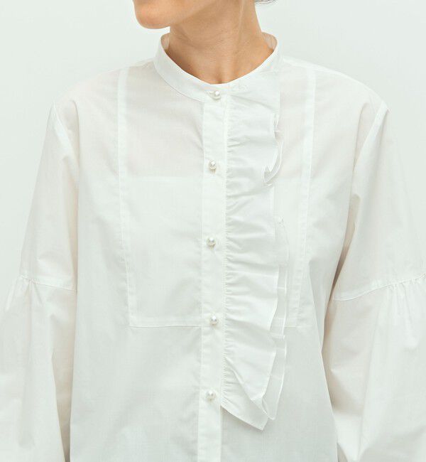 NOLLEY'S「パール釦ビブヨーク4WAYフリルブラウス」|シャツ・ブラウス|
