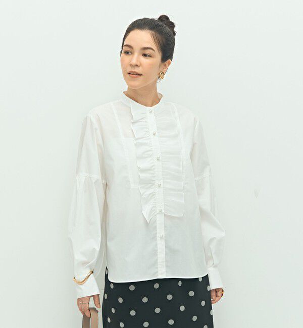 NOLLEY'S「パール釦ビブヨーク4WAYフリルブラウス」|シャツ・ブラウス|