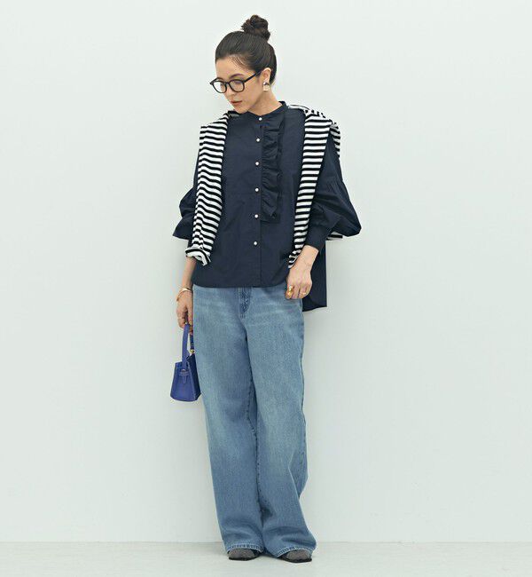 NOLLEY'S「パール釦ビブヨーク4WAYフリルブラウス」|シャツ・ブラウス|