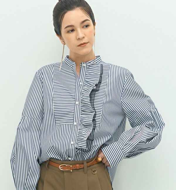 NOLLEY'S「パール釦ビブヨーク4WAYフリルブラウス」|シャツ・ブラウス|