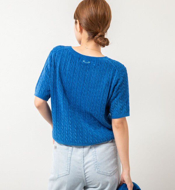 Rie Miller「《手洗い可能》《アンサンブル対応》モールヤーンミニケーブルプルオーバーニット」|ニット・セーター|